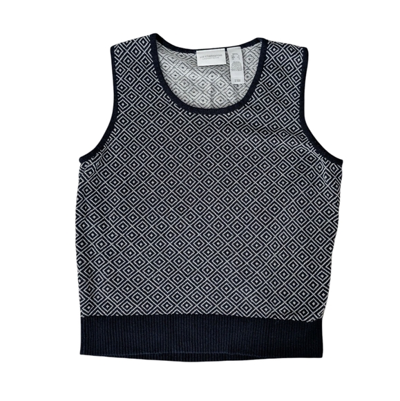 Liz Claiborne Jackets & Blazers - Liz Claiborne Lizsport Size SP Sweater Vest Navy White Pullover